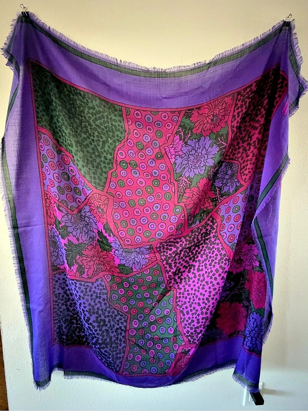 Givenchy Colorful Printed Scarf in Purple & Pink